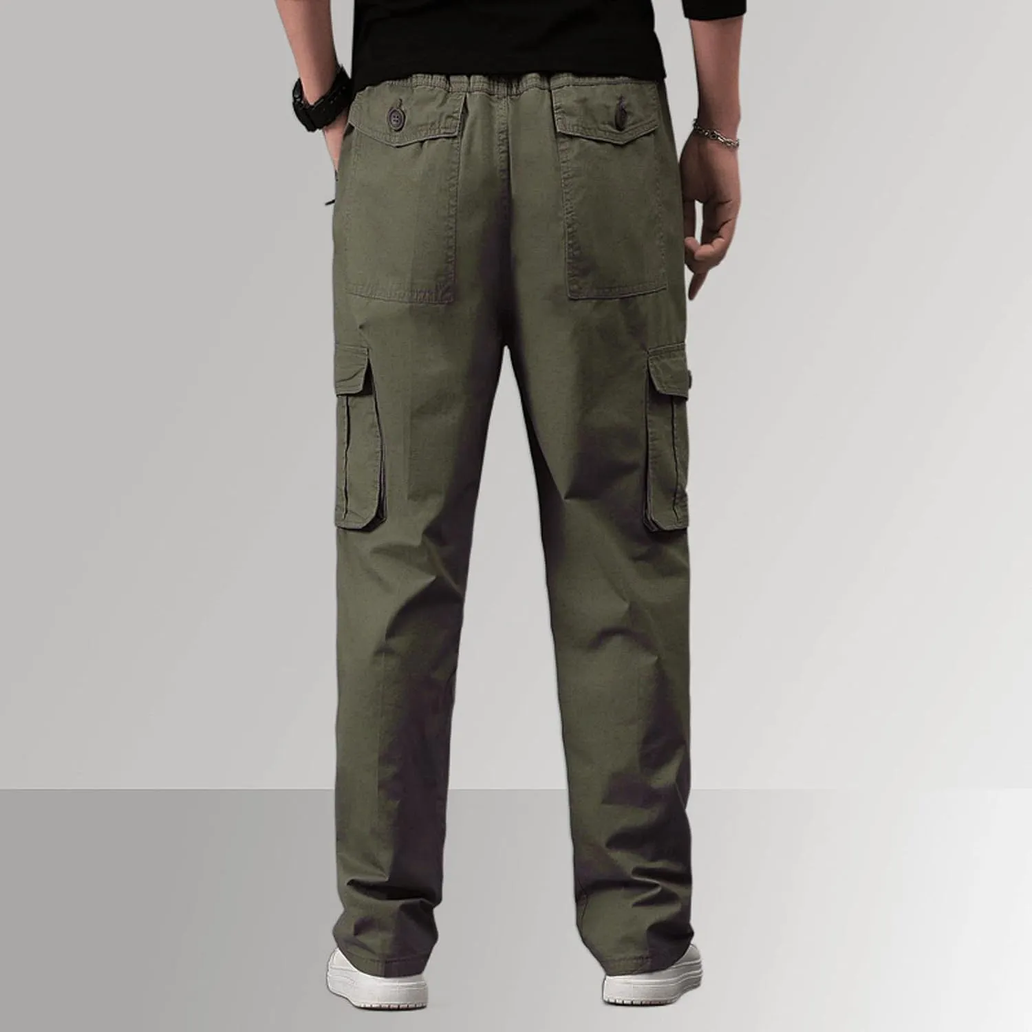 FZVYD Black Pants Men's Relaxed Fit Causal Work Streetwear Baggy Joggers Drawstring Sweatpants with Pockets 2023