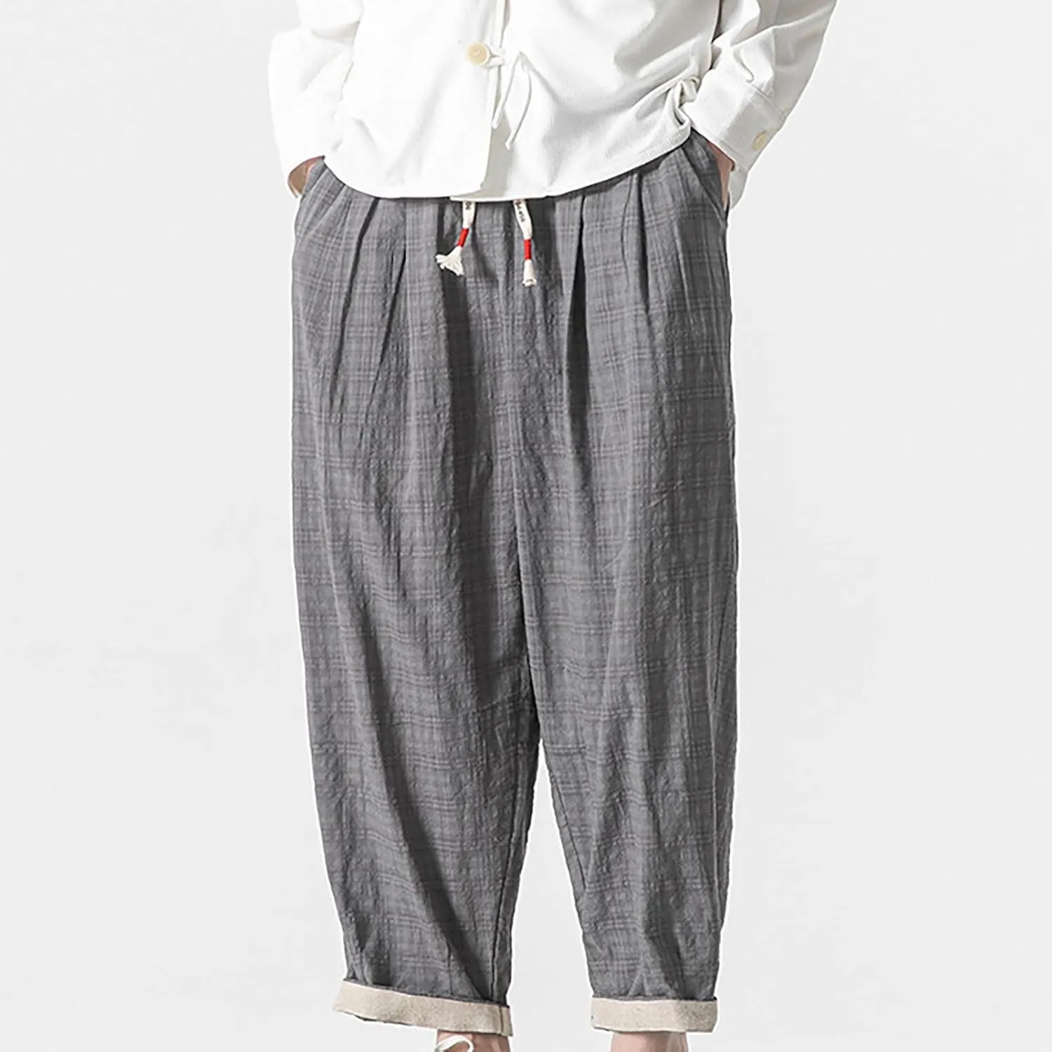 FZVYD Camouflage Pants Mens Casual Elastic Drawstring Cargo Pants Lightweight Relaxed Fit Cotton Workout Sweatpants 2023