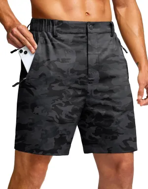 G Gradual Men's Hiking Shorts 7" Lightewight Casual Shorts for Men Quick Dry Stretch Golf Shorts with 3 Zipper Pockets Summer
