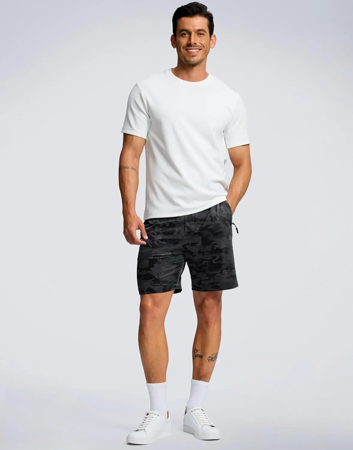 G Gradual Men's Hiking Shorts 7" Lightewight Casual Shorts for Men Quick Dry Stretch Golf Shorts with 3 Zipper Pockets Summer