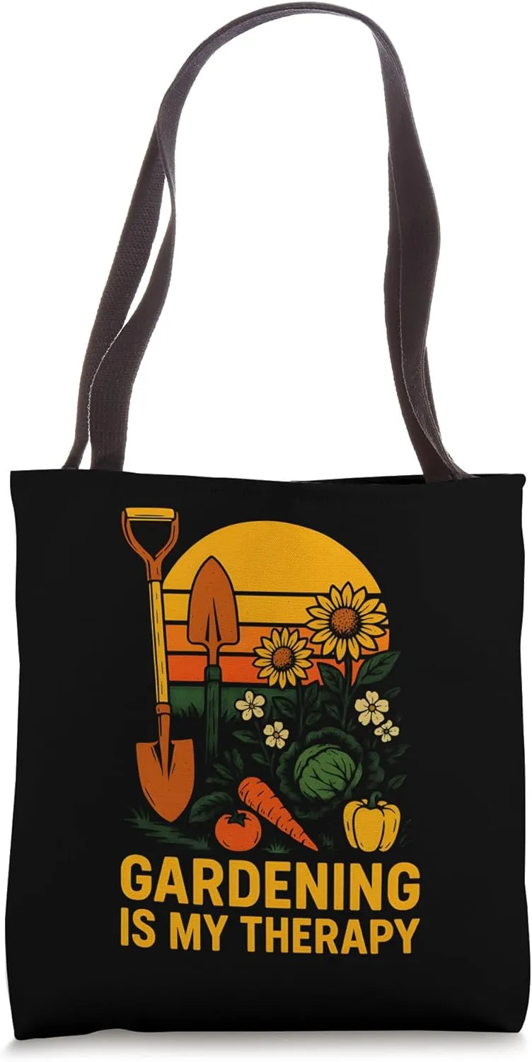 Gardening Is My Therapy Vintage Women's Garden Floral Tote Bag