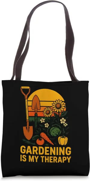 Gardening Is My Therapy Vintage Women's Garden Floral Tote Bag