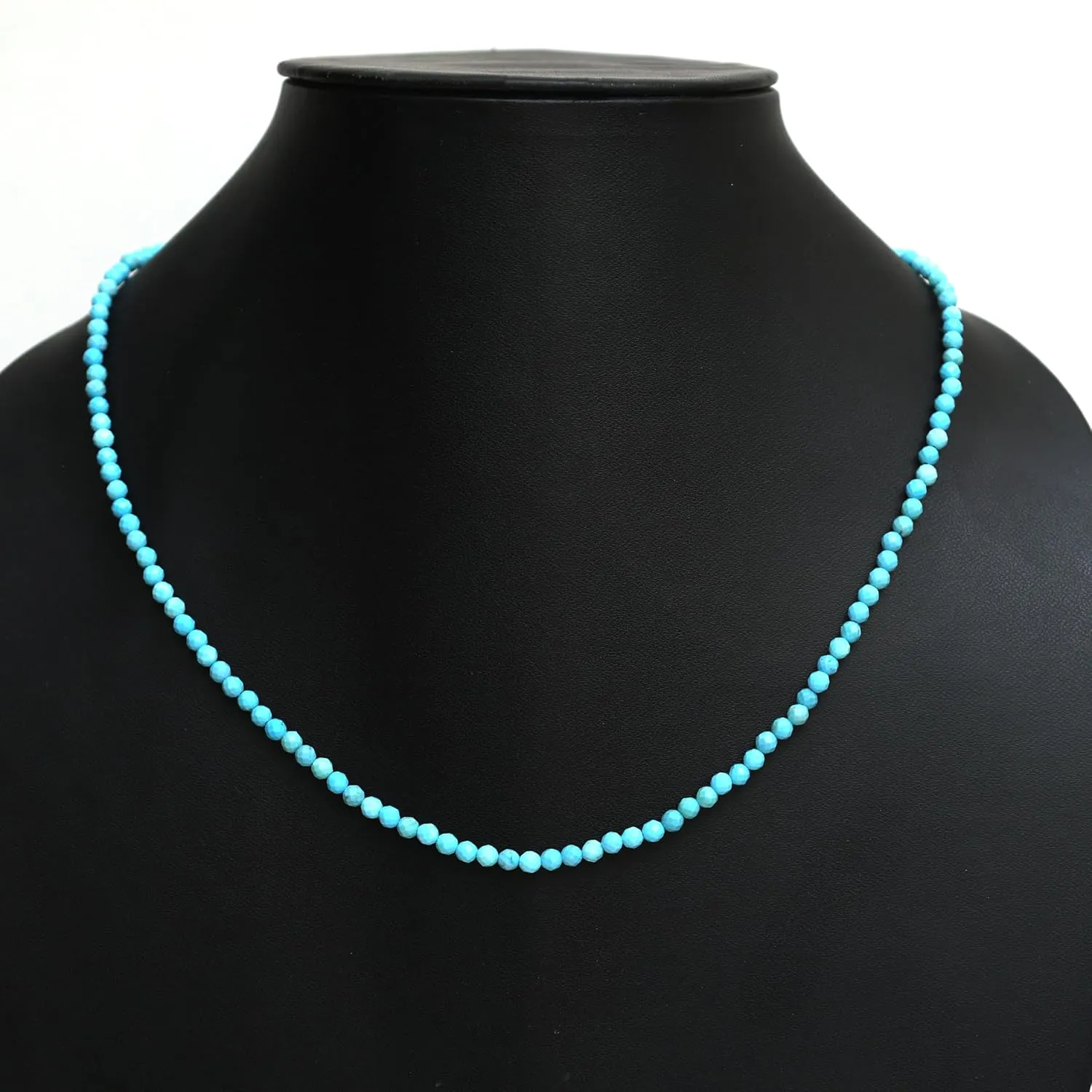 Gempires Genuine Turquoise Beaded Necklace Stylish December Birthstone Gemstone Jewelry Hypoallergenic 20 Inch Gold Plated Minimalist Choker Necklaces For Women