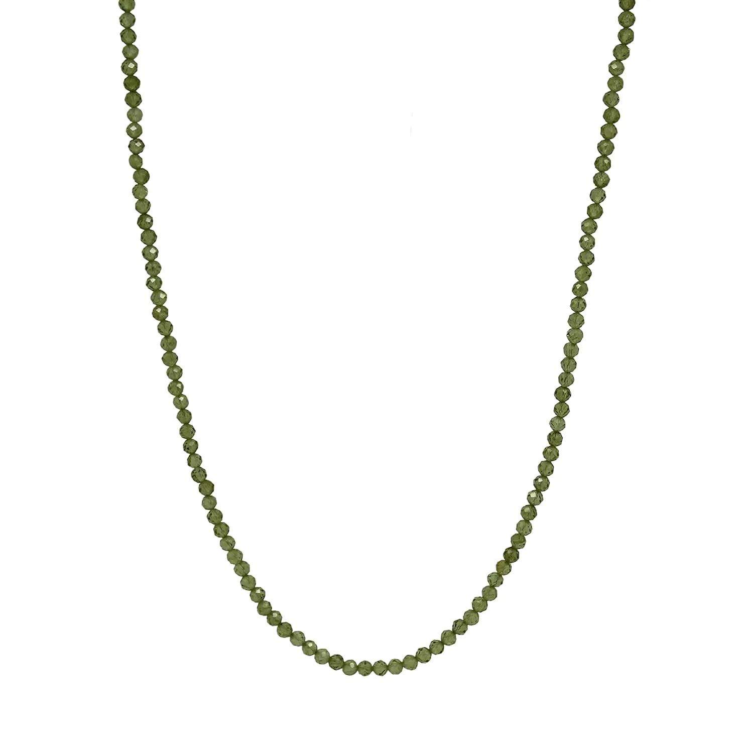 Gempires Natural Green Peridot Beaded Necklace August Birthstone Handmade Jewelry Hypoallergenic 20 Inch Gold Plated Gemstone Crystal Minimalist Necklaces