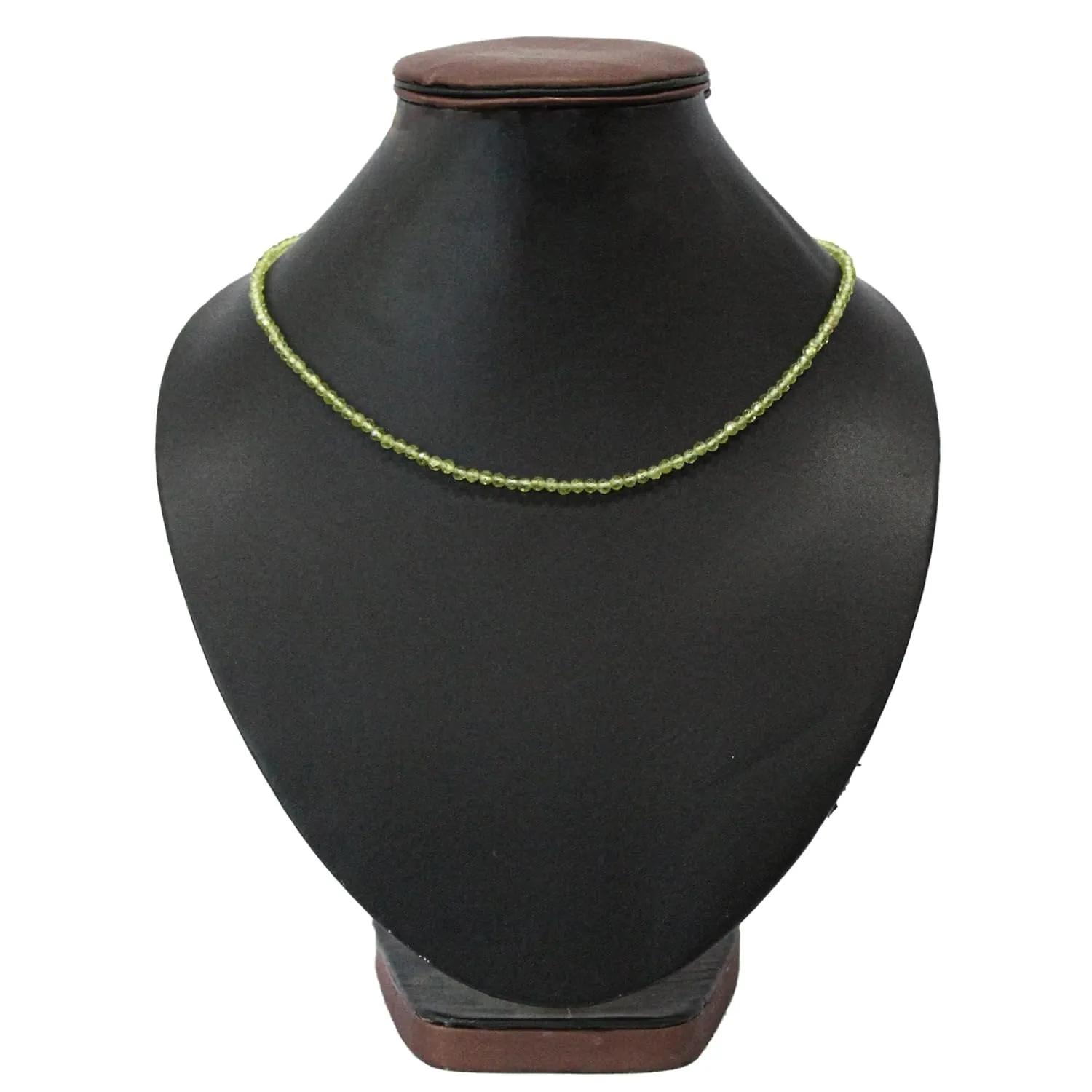 Gempires Natural Green Peridot Beaded Necklace August Birthstone Handmade Jewelry Hypoallergenic 20 Inch Gold Plated Gemstone Crystal Minimalist Necklaces