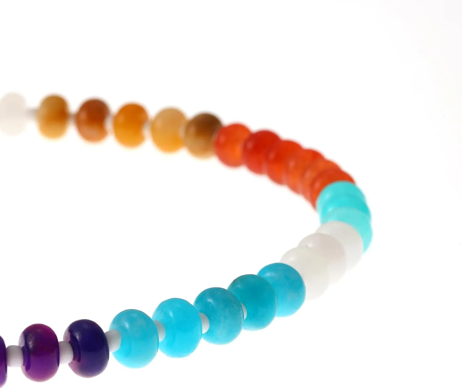 Gemstone Beaded Necklaces for Women, Colorful Boho Rainbow Handmade Beaded Necklaces, Natural Stone Freshwater Pearl Choker Meditation Yoga Healing Jewelry Birthday Gifts