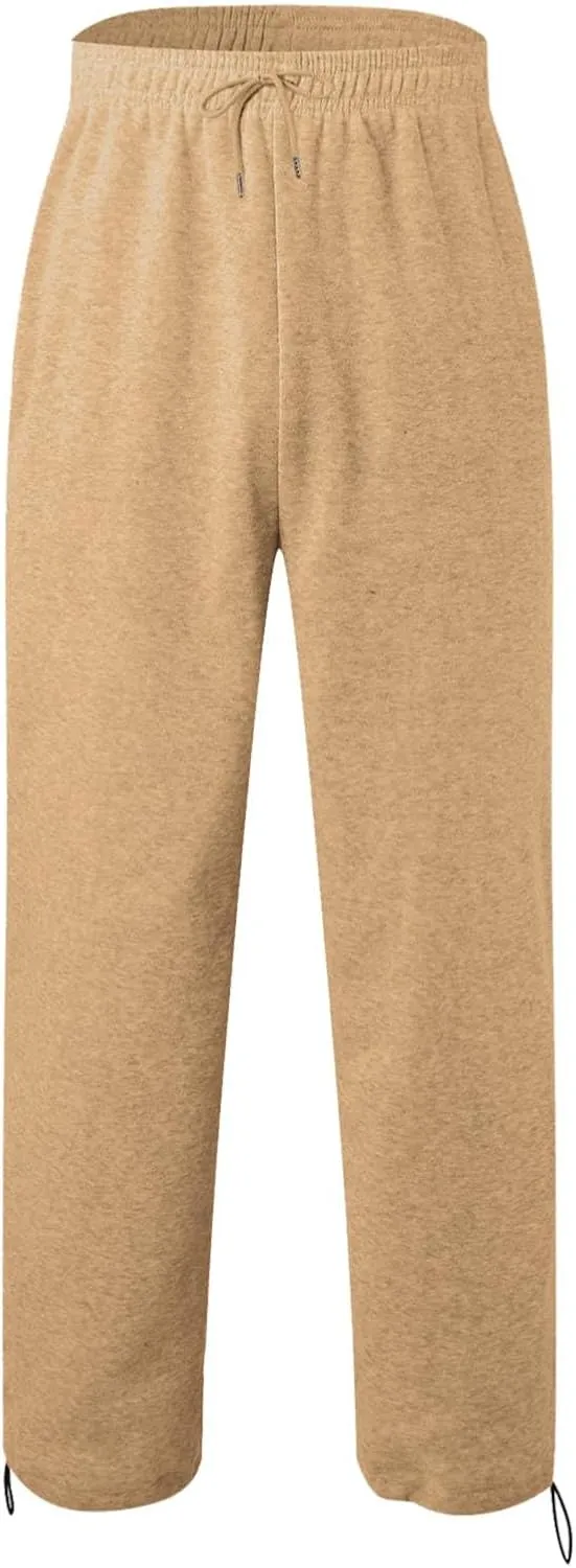 GIERIDUC Men's Twill Relaxed Fit Cargo Pant Wide Leg Tracksuit Bottoms Mens Fashion Dress Pants Black and White Leggings