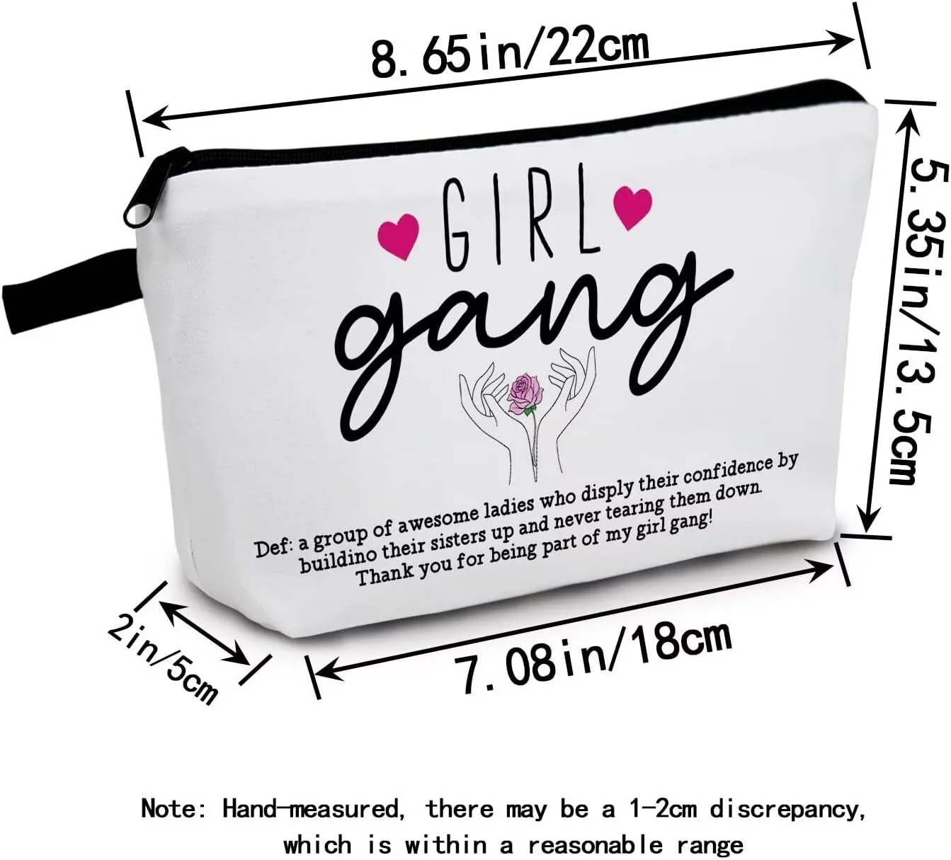 Girl Gang Makeup Bag Best Friend Friendship Gift Soul Sister Inspirational Gifts Birthday Gift Girls Trip Gifts Favors Wedding Bachelorette Party Girls Bridesmaid Cosmetic Bag Zipper