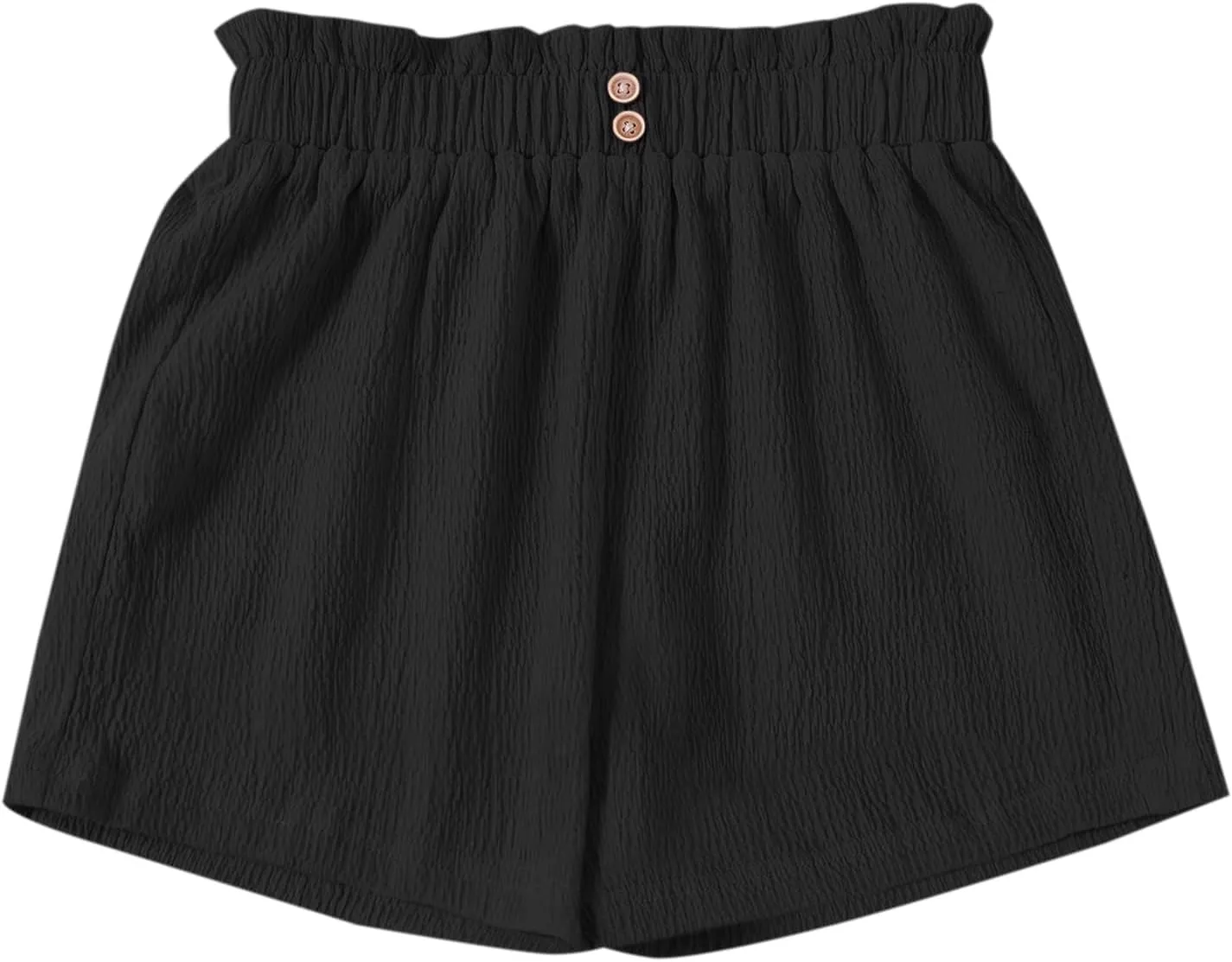 Girls' Casual Ruffled Paperbag Waist Shorts Elastic Summer Wide Leg Shorts