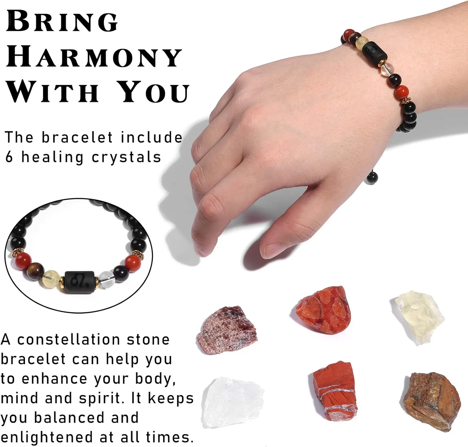 GolbalJew 12 Zodiac Signs Crystals and Healing Stones Gifts for Women Natural Crystal Jewelry Healing Crystal Zodiac Sign Stones with Crystal Bracelet The Astrology Birthstone with Horoscope Box Set