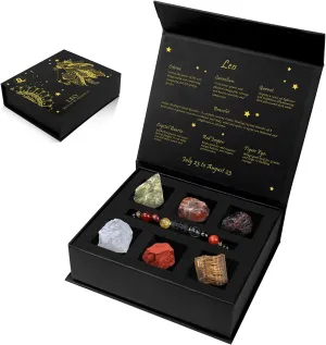 GolbalJew 12 Zodiac Signs Crystals and Healing Stones Gifts for Women Natural Crystal Jewelry Healing Crystal Zodiac Sign Stones with Crystal Bracelet The Astrology Birthstone with Horoscope Box Set