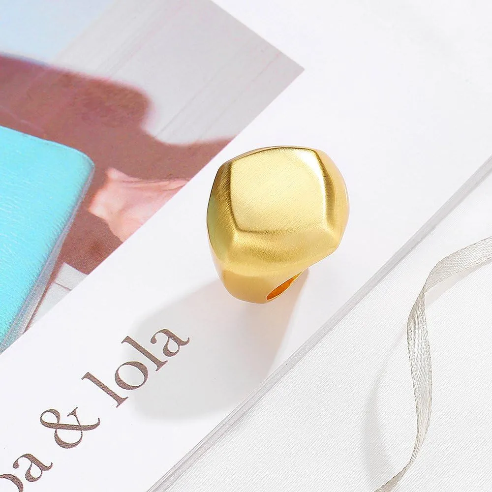 Gold and Silver Rings for Women, Fashion 18K Gold Plated Chunky Statement Ring Band Dome Mask Design Cocktail Costume Jewelry for Her
