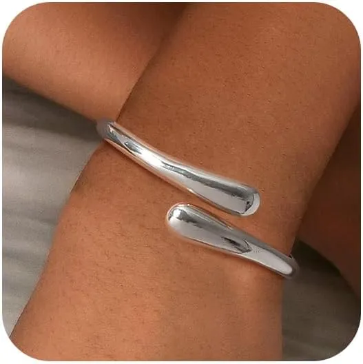 Gold Cuff Bracelets for Women Bangles Bracelets and Ring Set Gold Ring Wide Open Bracelet Jewelry Set for Women Birthday