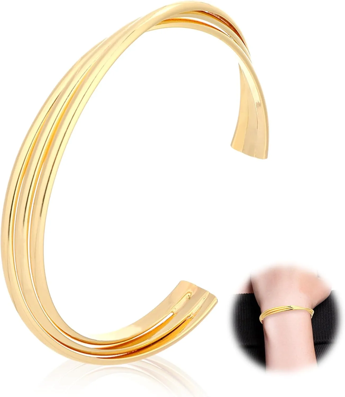 Gold Cuff Bracelets for Women, Gold Bangle Bracelets for Women, Gold Bangles for Women, Gold Bracelets for Women,18K Chunky Gold Bracelet, Charm Bracelet, Wrap Bracelet Gifts for Women Her
