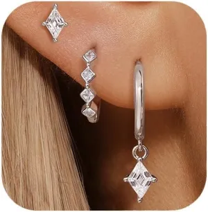 Gold Dainty Earrings Set For Women,14k Earring Stacks Gold Small Stackable Earrings,Cartilage Dangle Jewelry Hoop Earring Sets For Multiple Piercing,Birthday Ideas For Mom Friend Wife