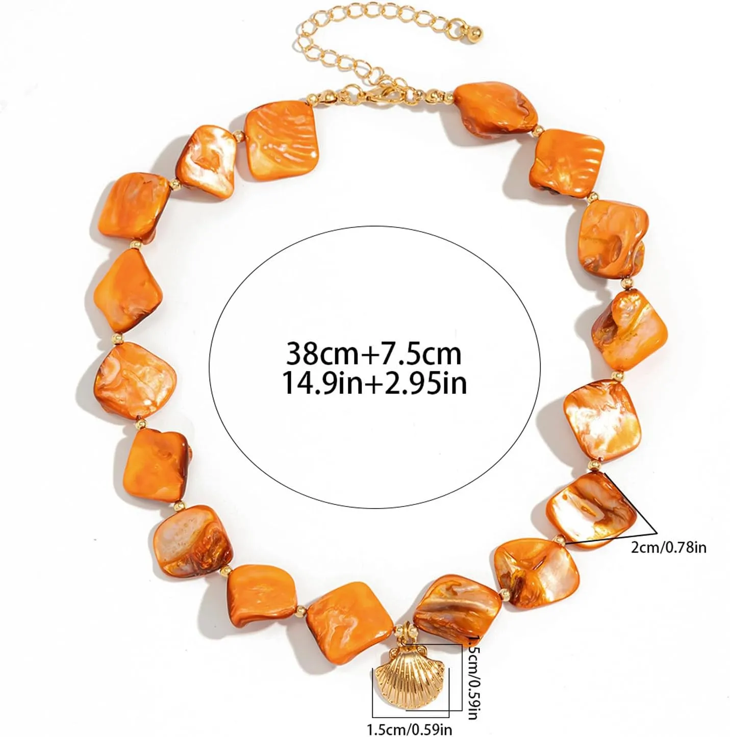Gold Shell Pendant Choker Necklace for Women Summer Boho Irregularly Shell Clavicle Necklace Bikini Beach Shell Body Chain Jewelry for Women