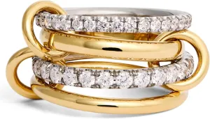 Gold Stackable Rings for Women Dainty Stackable 14K Gold Plated Cubic Zirconia Rings Non Tarnish Stackable Gold Knuckle Rings for Women Set Gifts (Size:78)