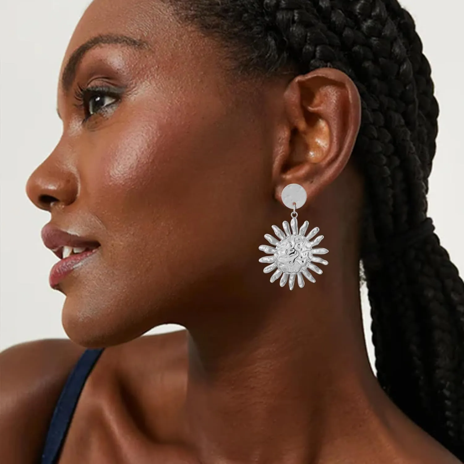 Gold Sun Dangle Earrings for Women Large Formal Earrings Vintage Boho Statement Earrings Jewelry