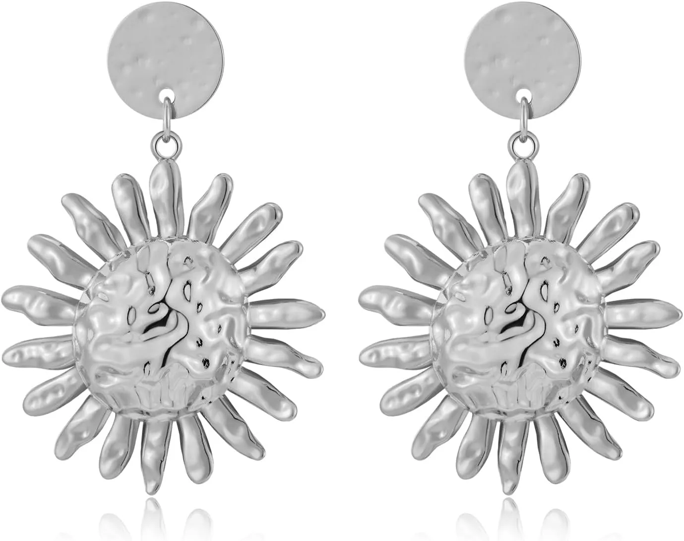 Gold Sun Dangle Earrings for Women Large Formal Earrings Vintage Boho Statement Earrings Jewelry