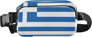 Greece Flag Fanny Packs for Women Waterproof Hip Pouch Belt Bag Trendy Crossbody Waist Bag