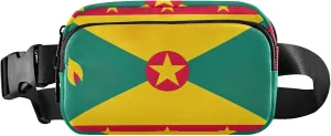 Grenadian Flag Patriotic Symbol Fanny Pack for Women Waterproof Hip Bag Belt Pouch Cute Crossbody Waist Pack