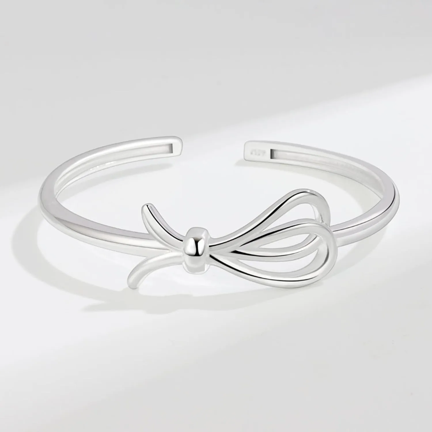Handmade Bracelets 925 Sterling Silver Cuff Bangle Bracelets Fashion Simple Open Adjustable Bangles for Women