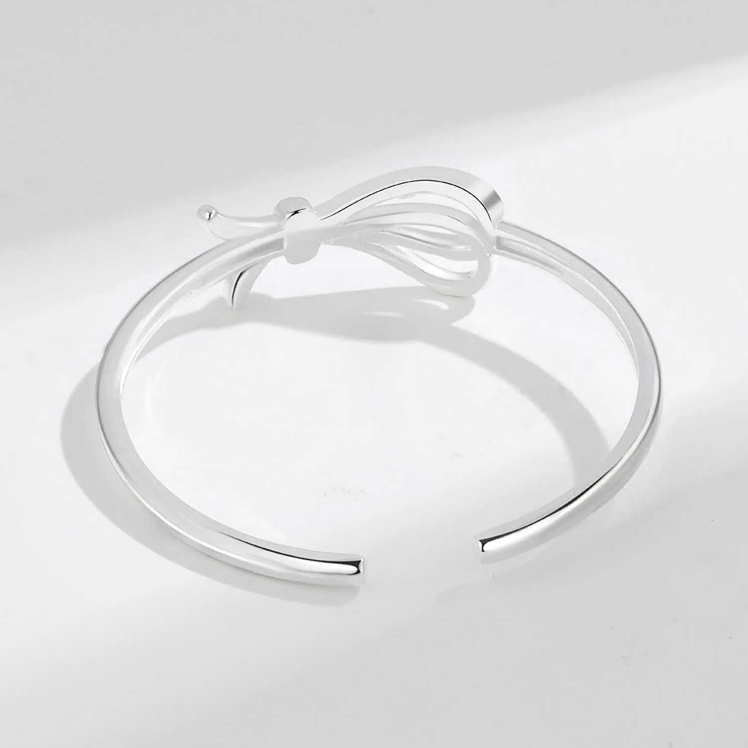 Handmade Bracelets 925 Sterling Silver Cuff Bangle Bracelets Fashion Simple Open Adjustable Bangles for Women