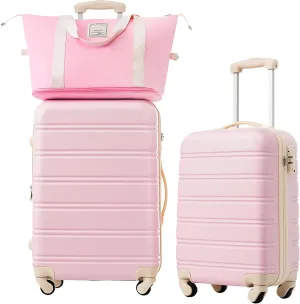 Hardshell Luggage Sets 2Pcs   Bag Spinner Suitcase with TSA Lock Lightweight 20"   24"