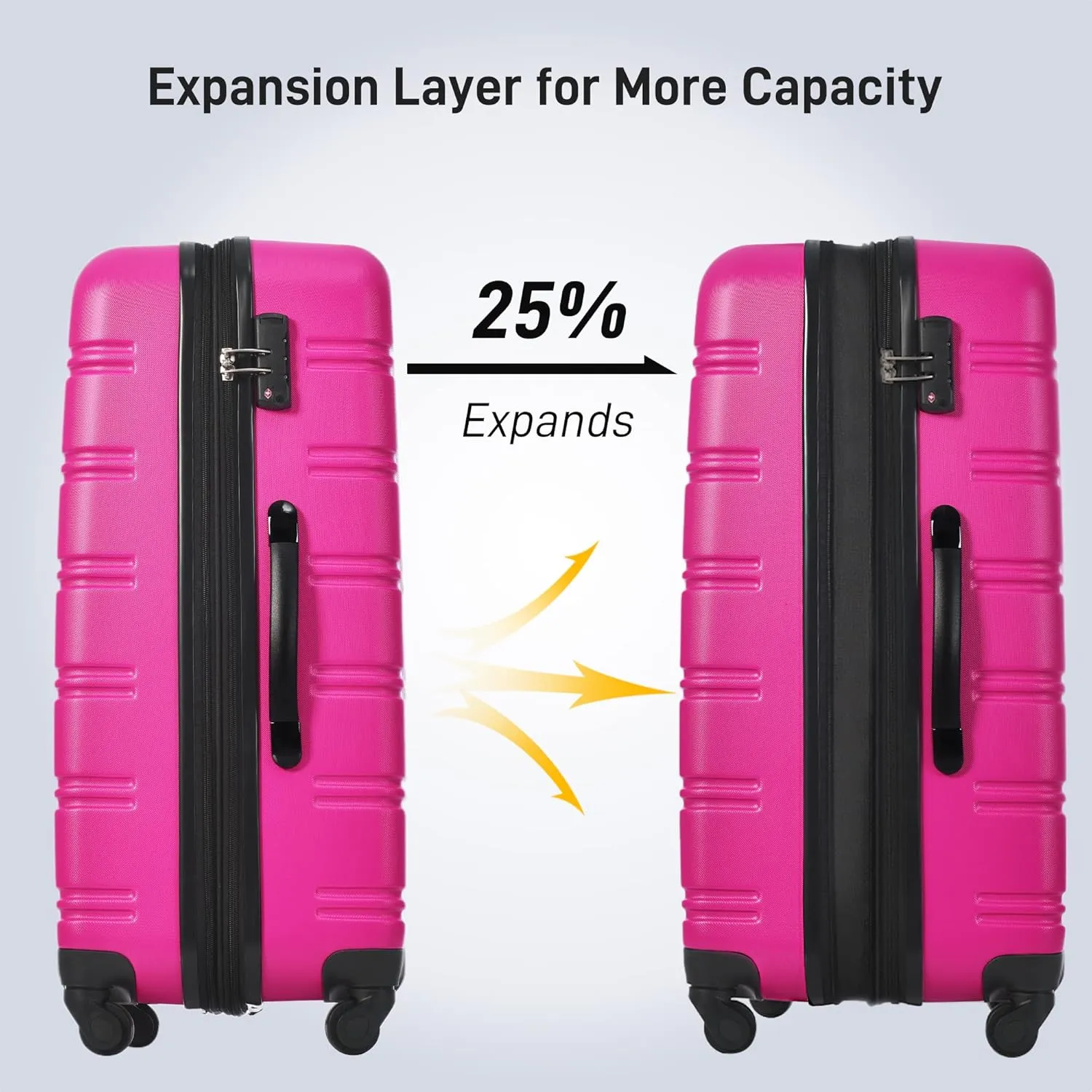 Hardshell Luggage Sets 2Pcs   bag Spinner Suitcase with TSA Lock Lightweight 20"   24"