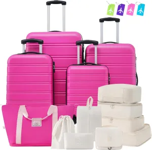 Hardshell Luggage Sets 4 pcs   Bag Spinner Suitcase with TSA Lock Lightweight-16 20" 24" 28" Luggages
