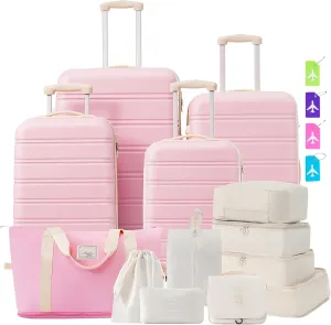 Hardshell Luggage Sets 4 pcs   Bag Spinner Suitcase with TSA Lock Lightweight-16 20" 24" 28" Luggages