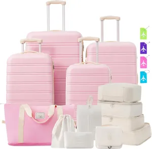 Hardshell Luggage Sets 4 pcs   Bag Spinner Suitcase with TSA Lock Lightweight-16 20" 24" 28" Luggages