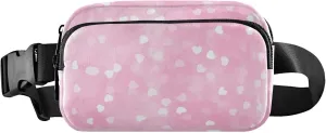 Hearts Cute Watercolor Waterproof Fanny Packs for Women Hip Bag Belt Purse Hiking Cross Body Waist Purse
