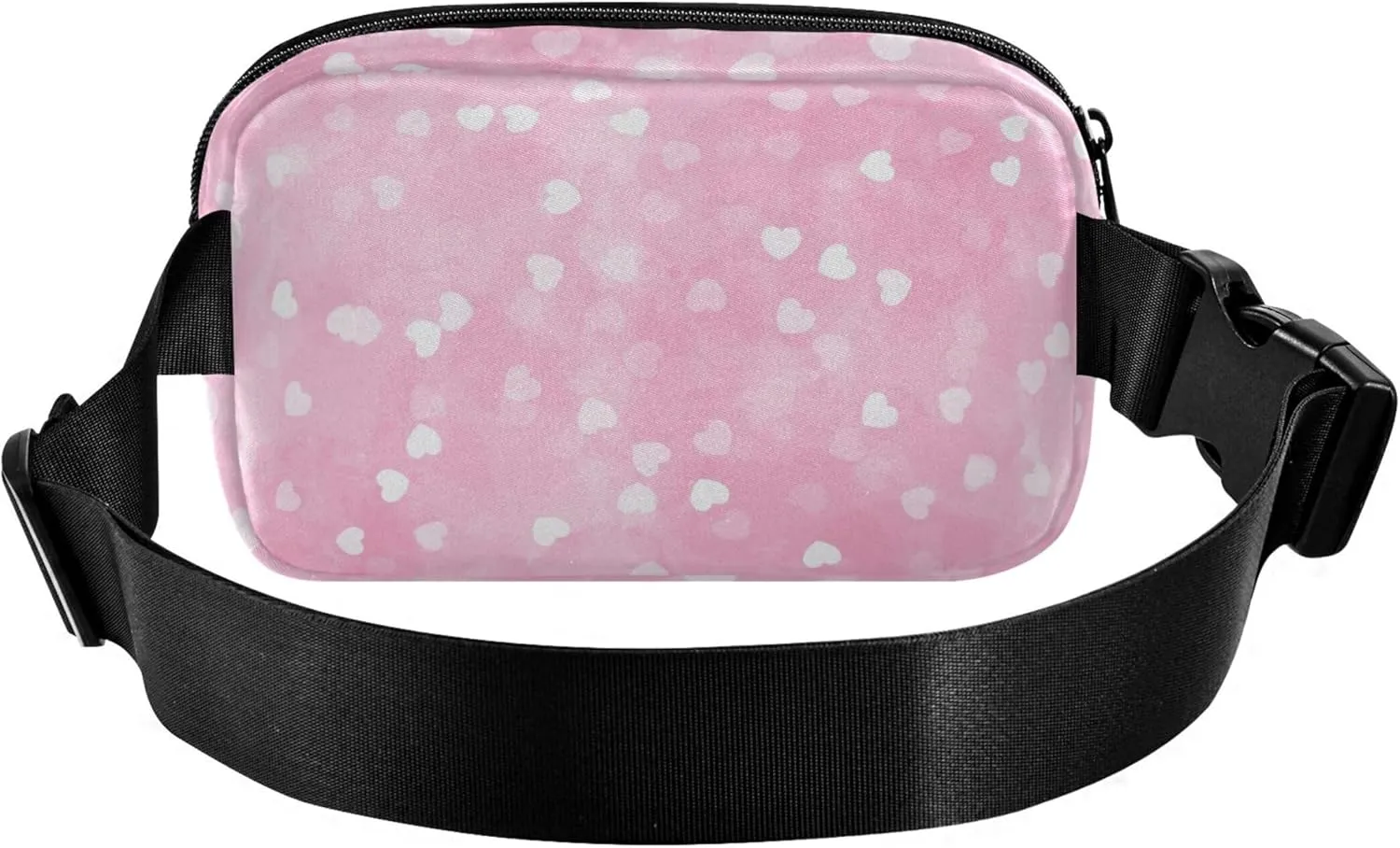 Hearts Cute Watercolor Waterproof Fanny Packs for Women Hip Bag Belt Purse Hiking Cross Body Waist Purse