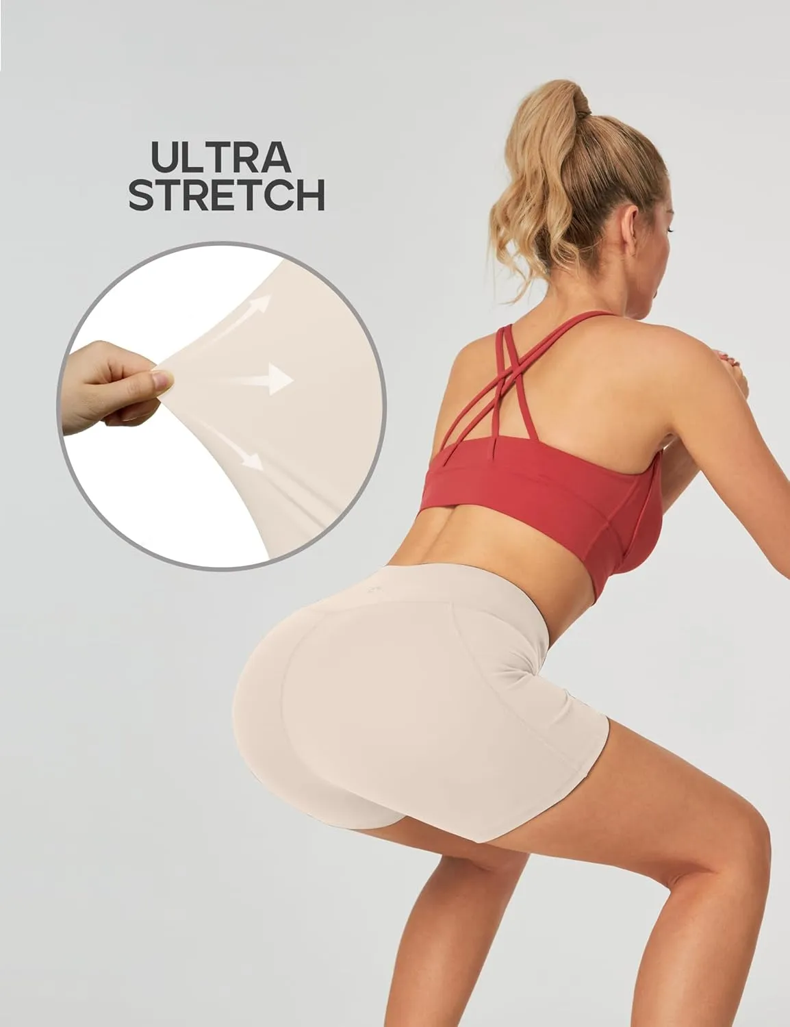Heathyoga Biker Shorts Women Tummy Control 5" Workout Shorts Women with Pockets High Waisted Spandex Shorts for Gym Yoga