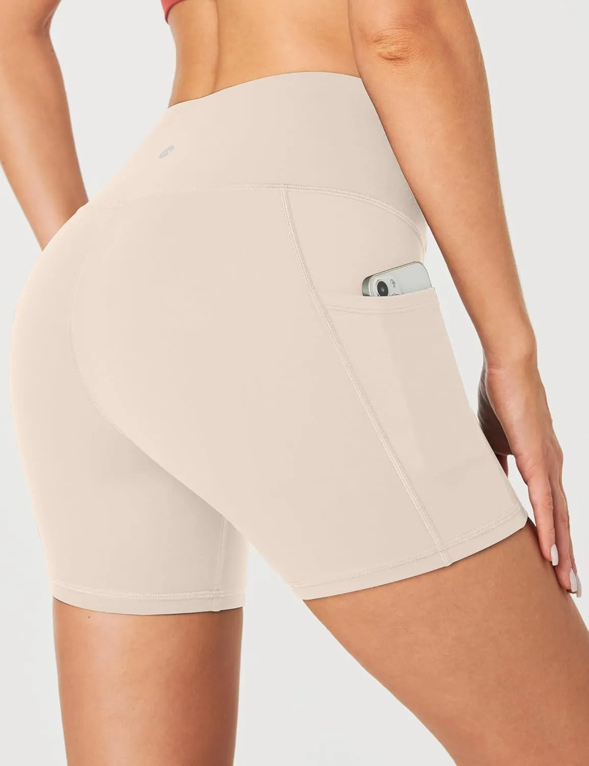 Heathyoga Biker Shorts Women Tummy Control 5" Workout Shorts Women with Pockets High Waisted Spandex Shorts for Gym Yoga