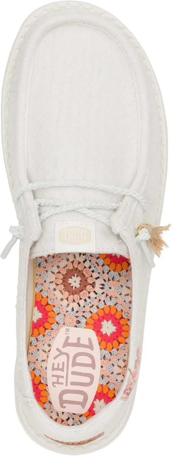 HEYDUDE Wendy Perf Canvas, Women??s Shoes, Women??s Slip-on Loafers, Comfortable & Light-Weight