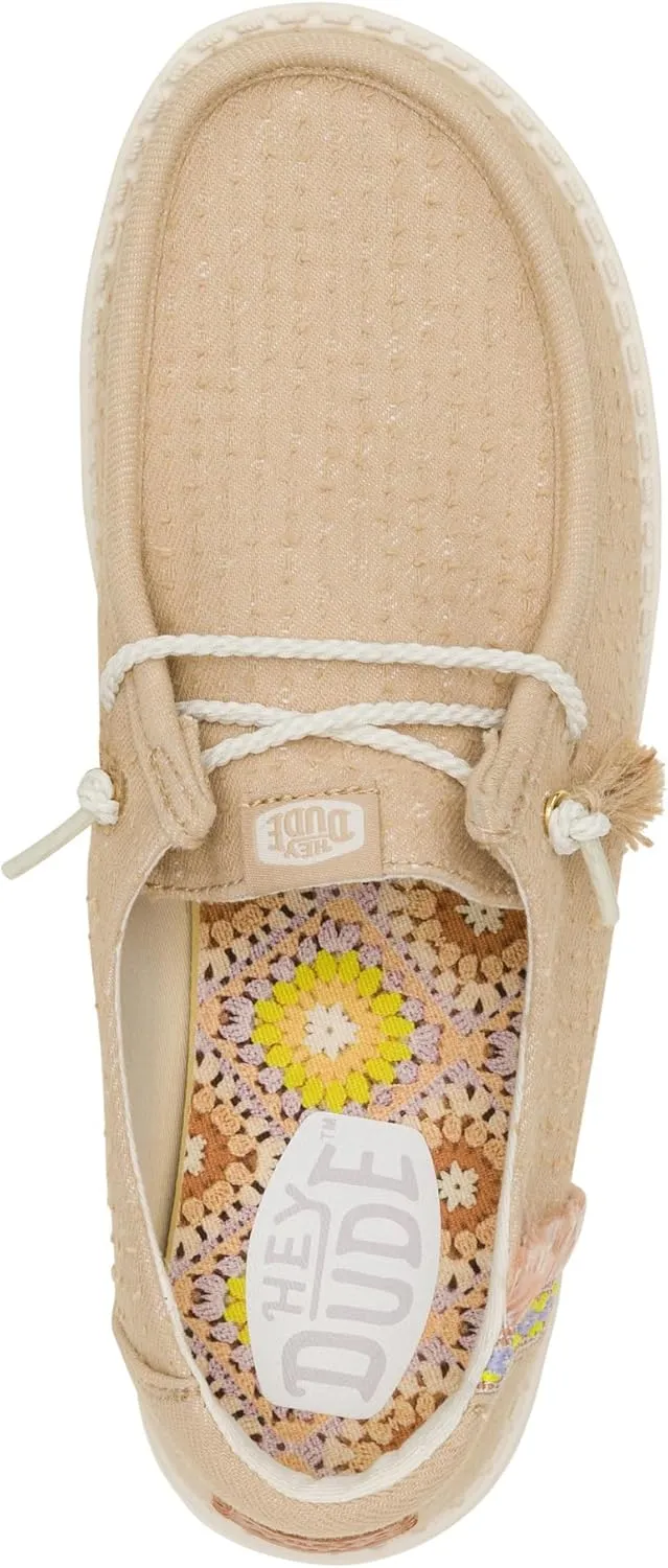 HEYDUDE Wendy Perf Canvas, Women??s Shoes, Women??s Slip-on Loafers, Comfortable & Light-Weight