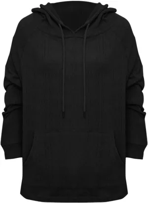 HGps8w Oversized Hoodies for Women Solid Color Casual Drawstring Pullover Sweatshirts Basic Hooded Tops 2025 Fall Fashion