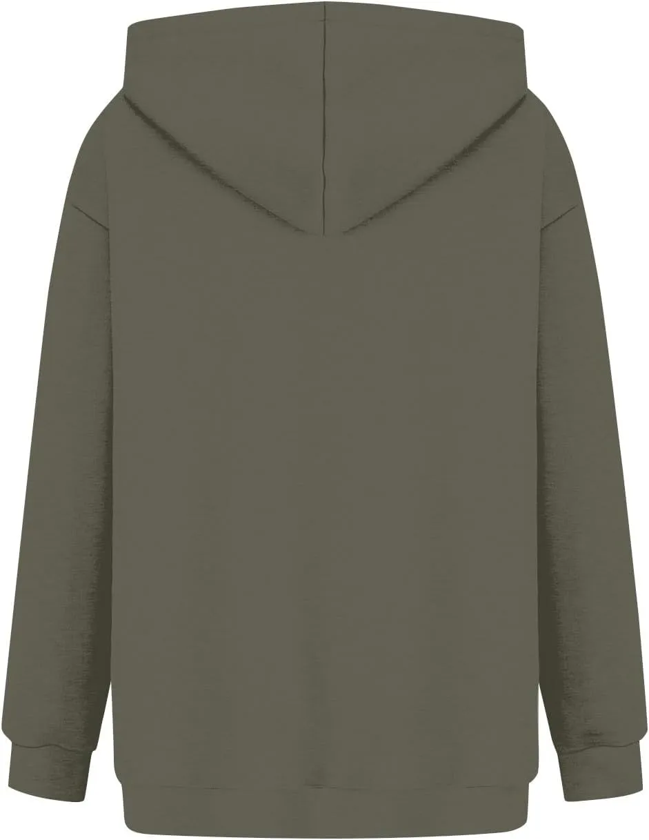 Hoodies for Women Oversized Sweatshirts Basic Hooded Neck Long Sleeve Shirts Lightweight Pullover Tops with Pocket