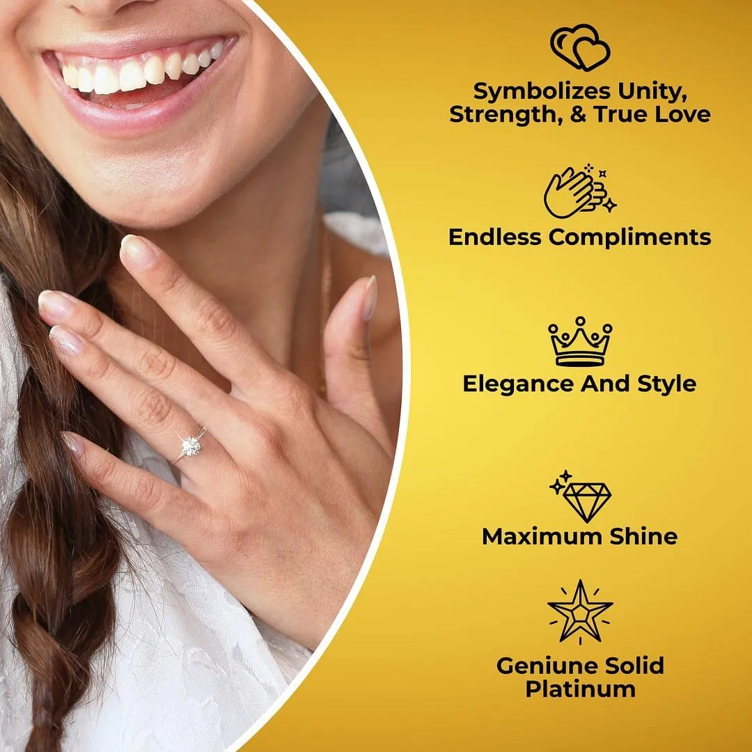 IGI Certified 0.5 to 4 Carat E-F VS Clarity Lab Grown Diamond Ring - Engagement & Wedding Rings for Women Solid 14k Gold Platinum Silver Jewelry Anniversary Birthday Gifts for Her