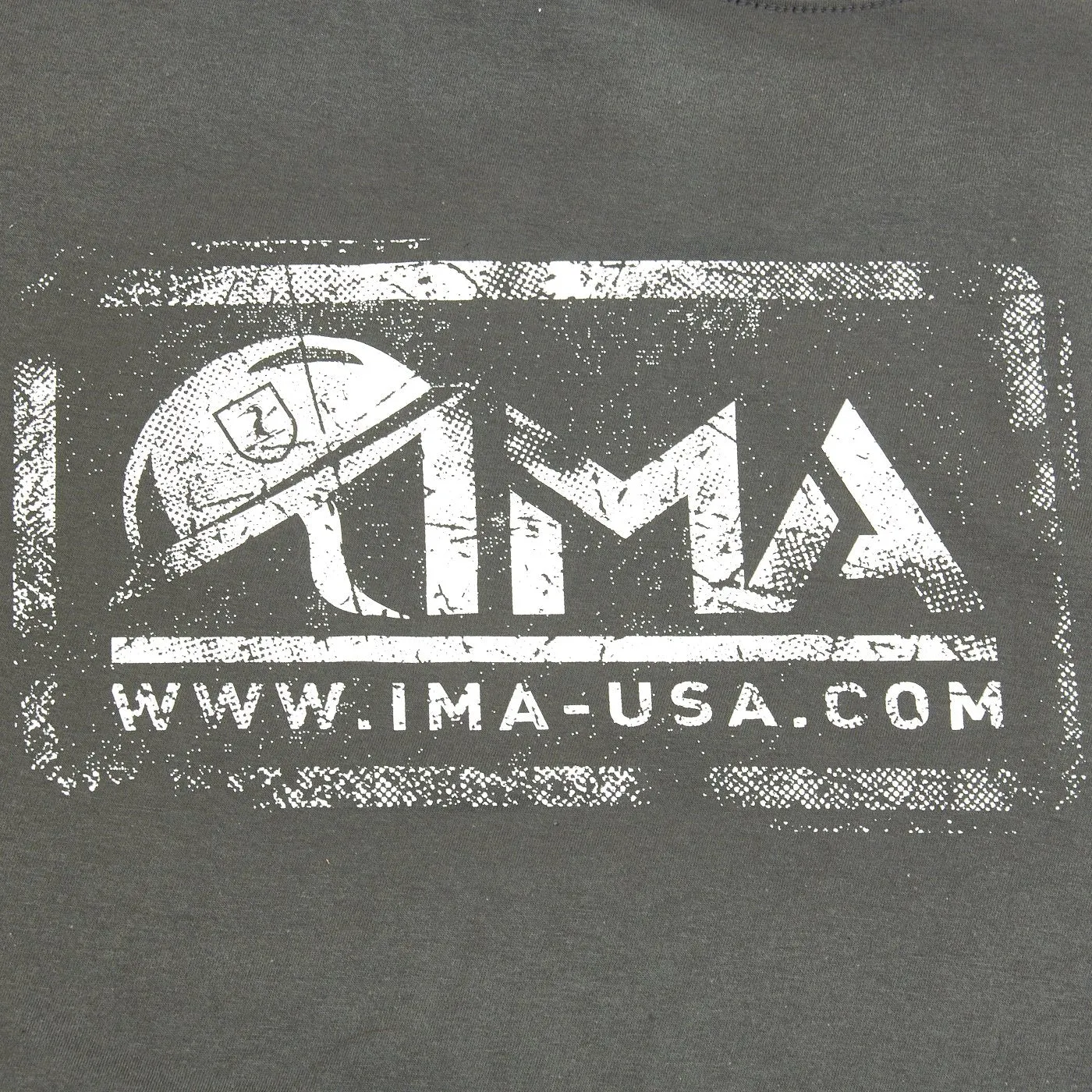 IMA Stamp Logo Gunmetal Cotton T-Shirt