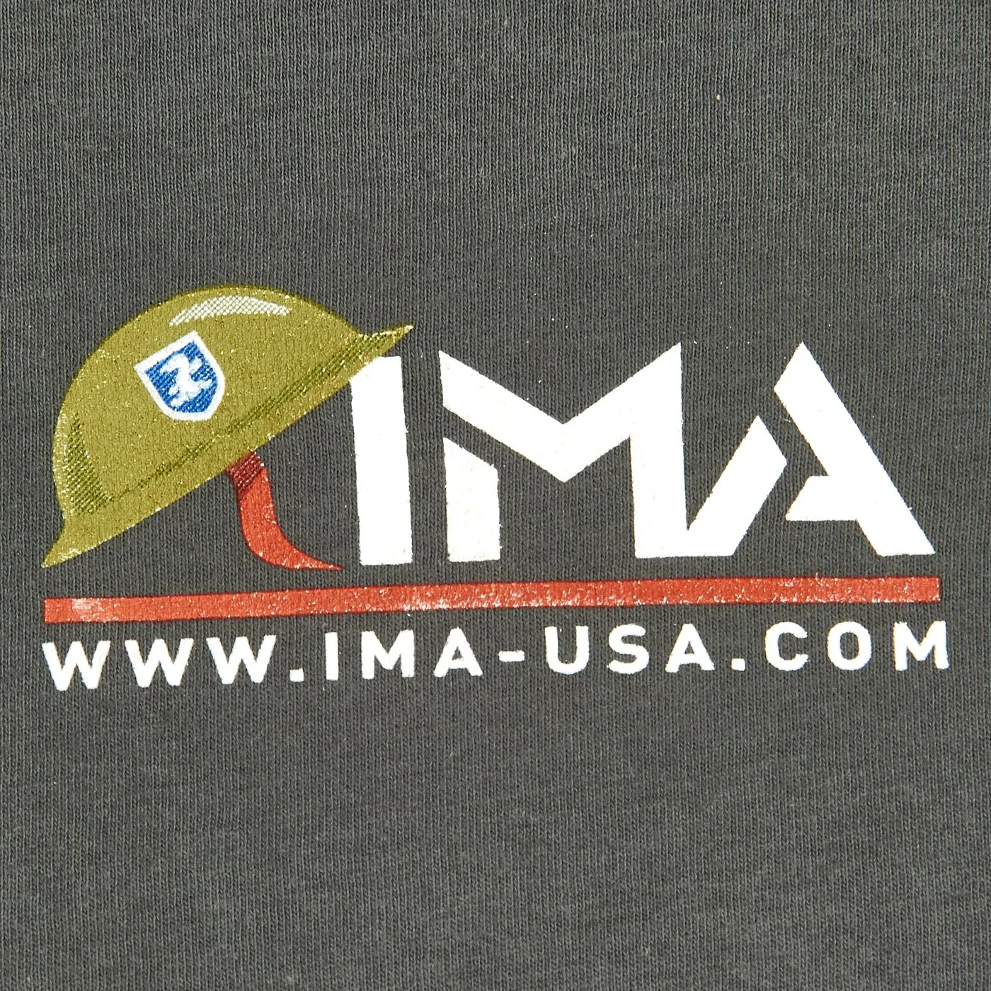IMA Stamp Logo Gunmetal Cotton T-Shirt
