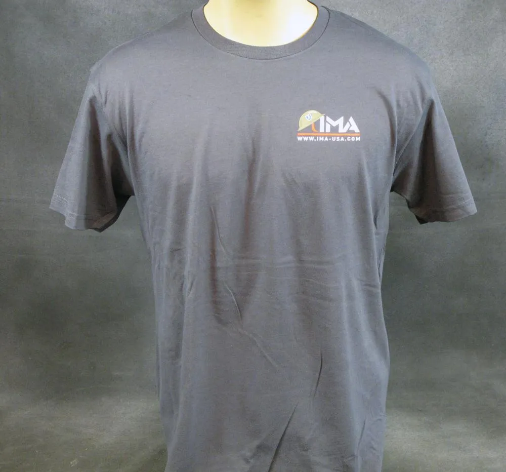 IMA Stamp Logo Gunmetal Cotton T-Shirt