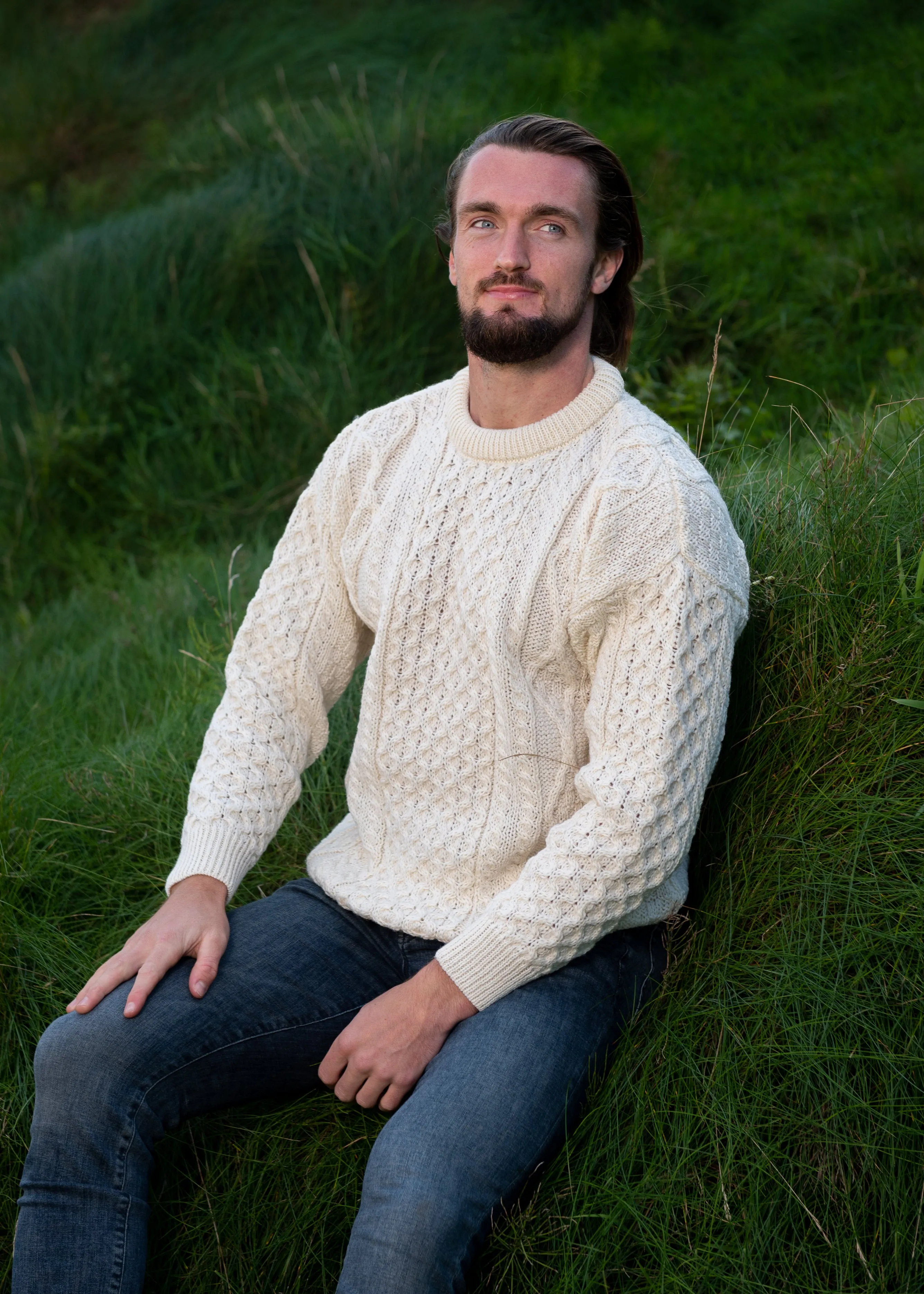 Inis Mor Aran Sweater | Natural