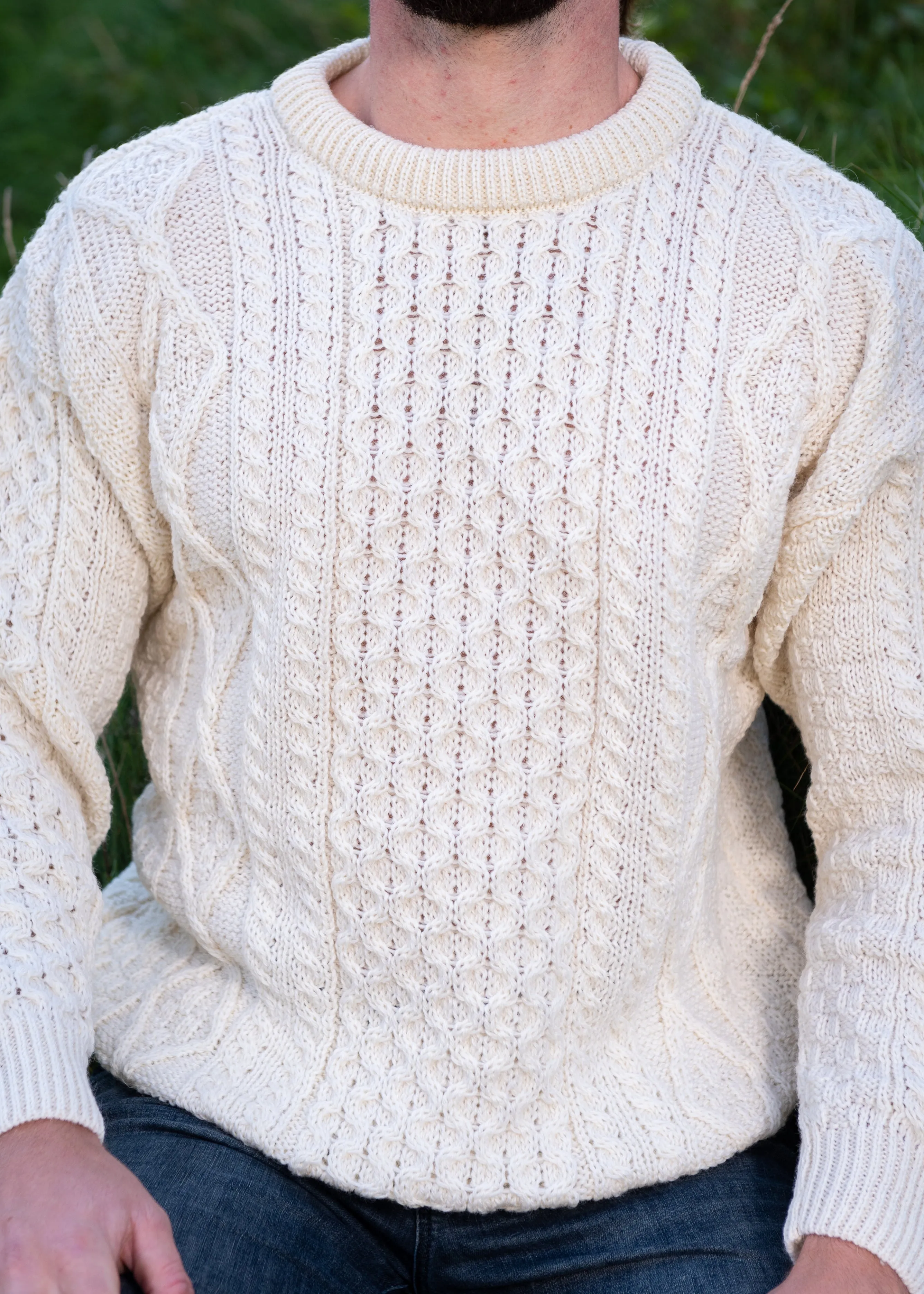 Inis Mor Aran Sweater | Natural
