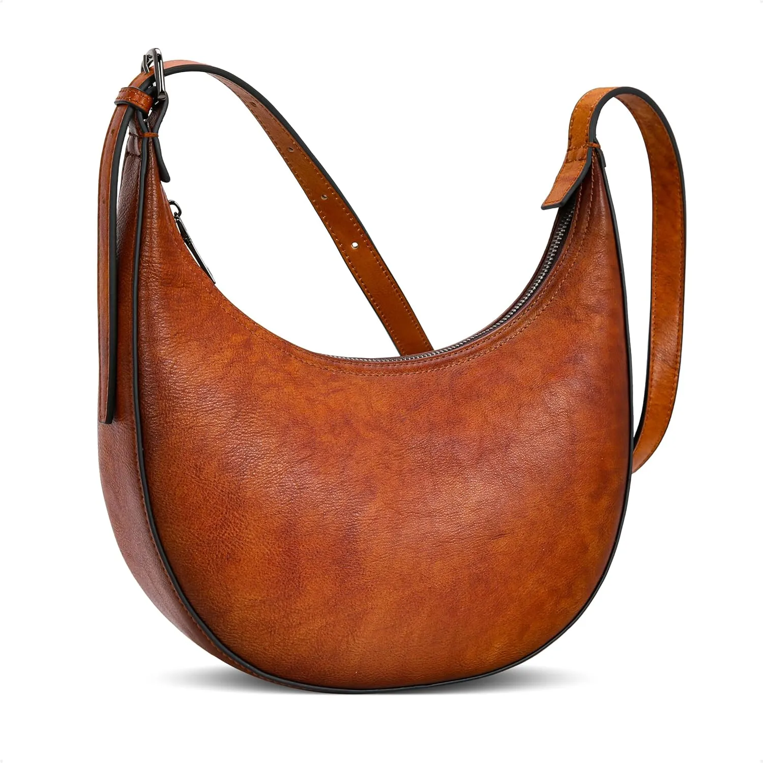Iswee Crossbody Bags for Women Brown Leather Shoulder Bag Hobo Handbags Satchel Purses