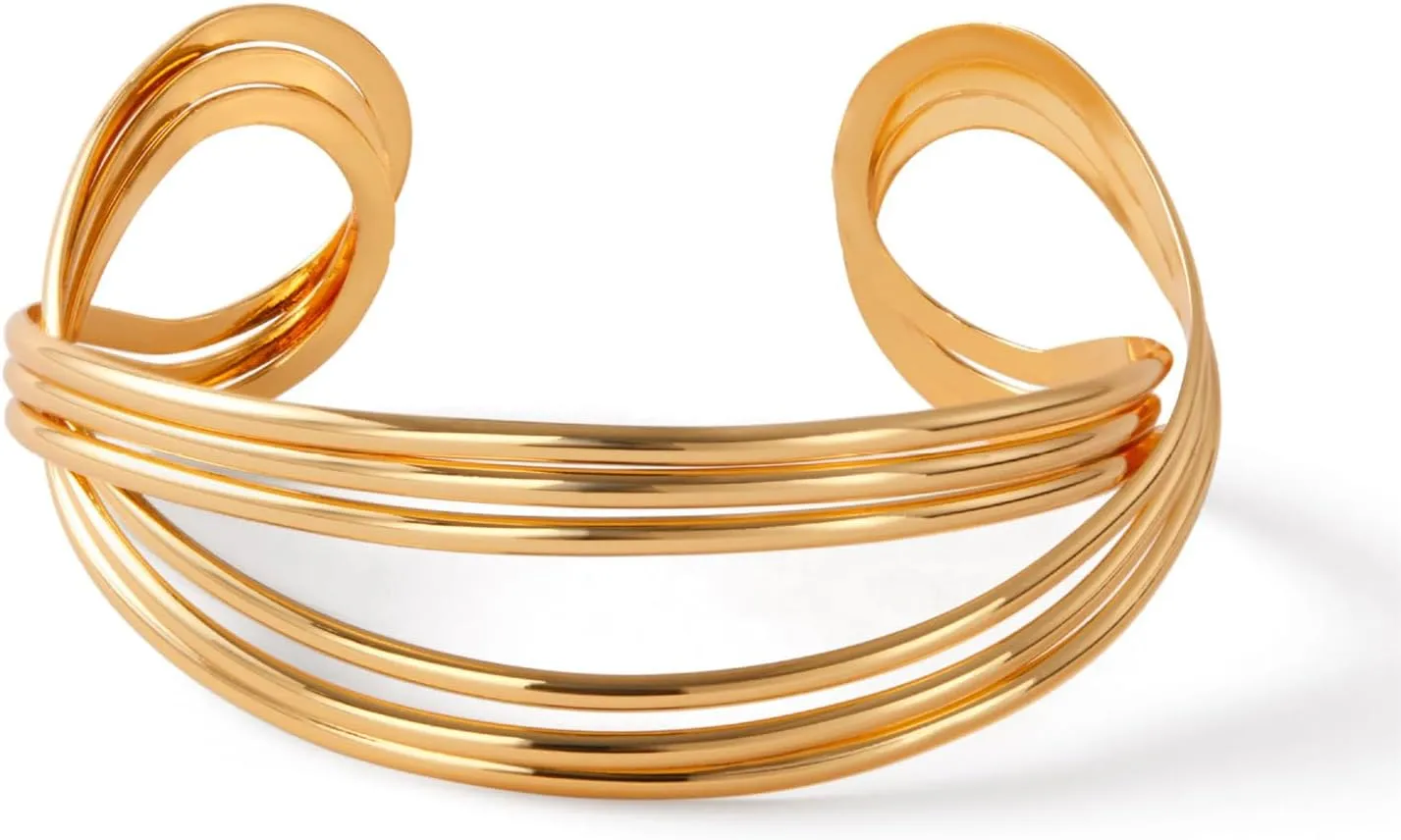 KOLODOGO Gold Bracelet for Women Cuff Multi-Layer Bangle Bracelet Open Adjustable Wrist Cuff Bracelets Gold Plated Adjustable Bracelet for Women