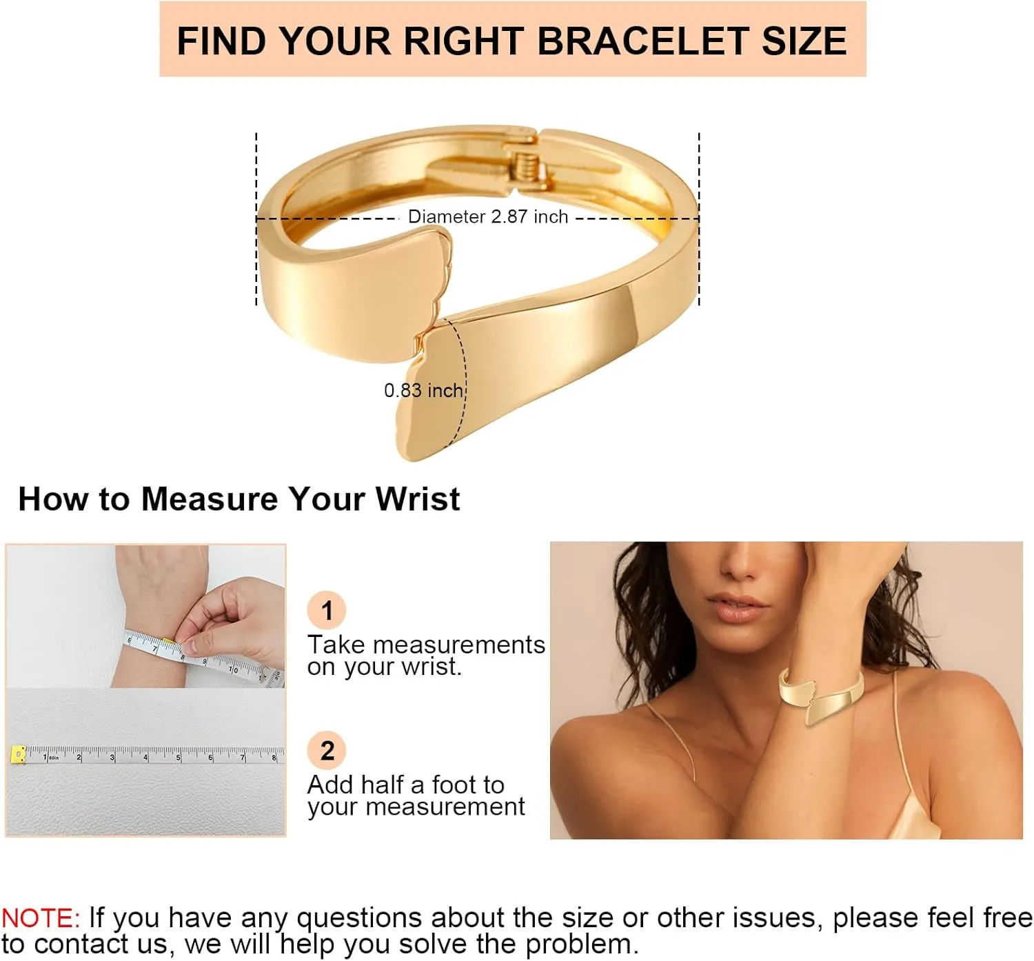 KOLODOGO Gold Chunky Bracelet for Women Wide Hinged Bangle Bracelet Open Cuff Bangles Wrist Cuff Bracelets for Women as Gifts