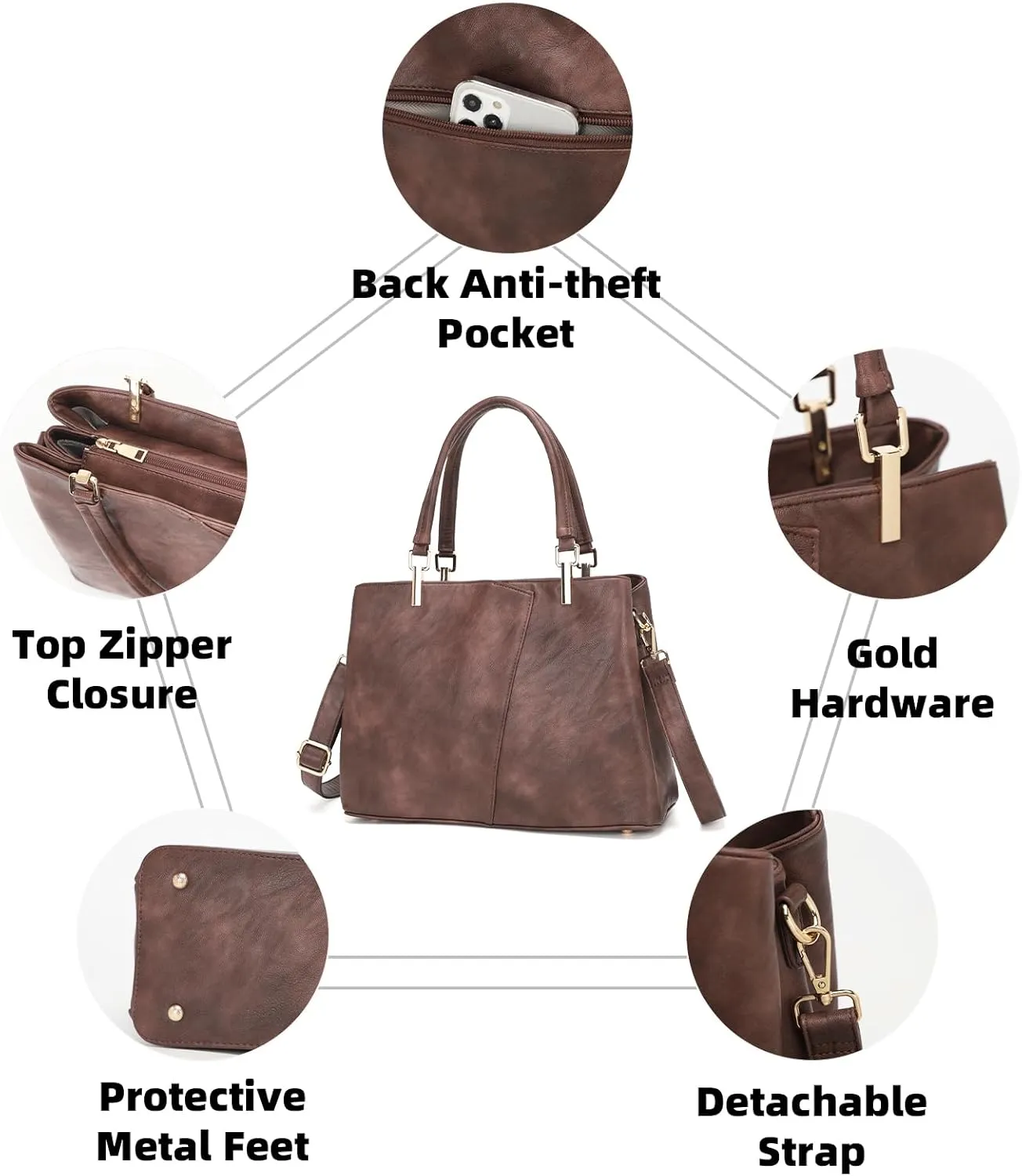 KouLi Buir Hobo, PU Leather Purses and Handbags - Shoulder, Crossbody, Top Handle, Tote Bags for Women